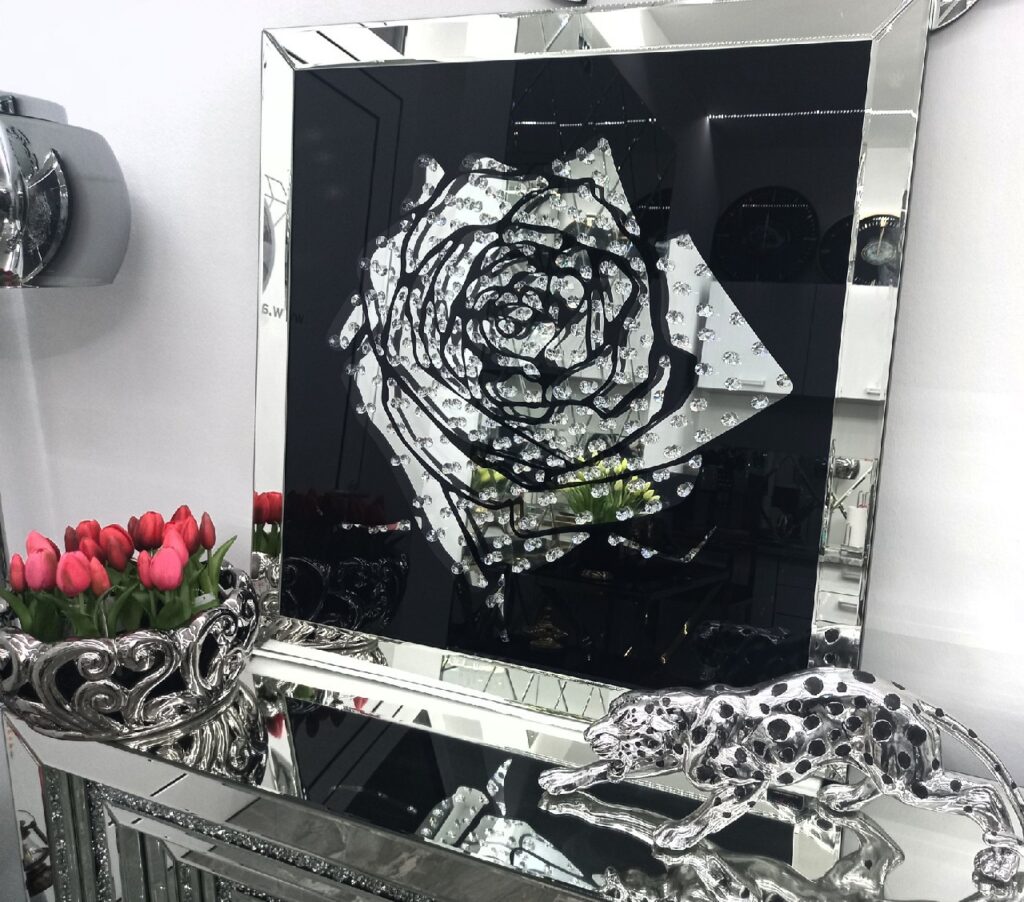 Lustrzany obraz glamour “Róża”