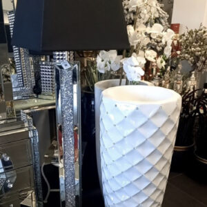 Lustrzana lampa podłogowa z kryształkami Glamour Premium