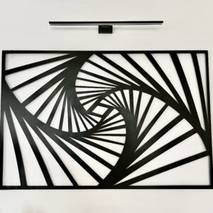Metalowy czarny panel dekoracyjny / obraz ażurowy loftino 120x80