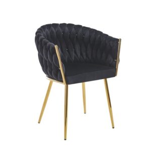 Krzesło czarno-złote Glamour Nowojorskie Luxury