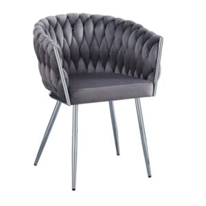 Krzesło szaro-srebrne Glamour Nowojorskie Luxury