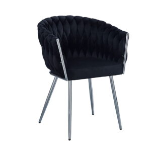 Krzesło czarno-srebrne Glamour Nowojorskie Luxury
