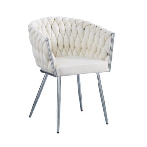 Krzesło jasno-srebrne Glamour Nowojorskie Luxury (ecru)
