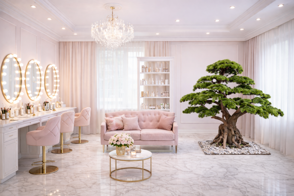 Aranžovanie umelého bonsajového stromu v komerčných priestoroch